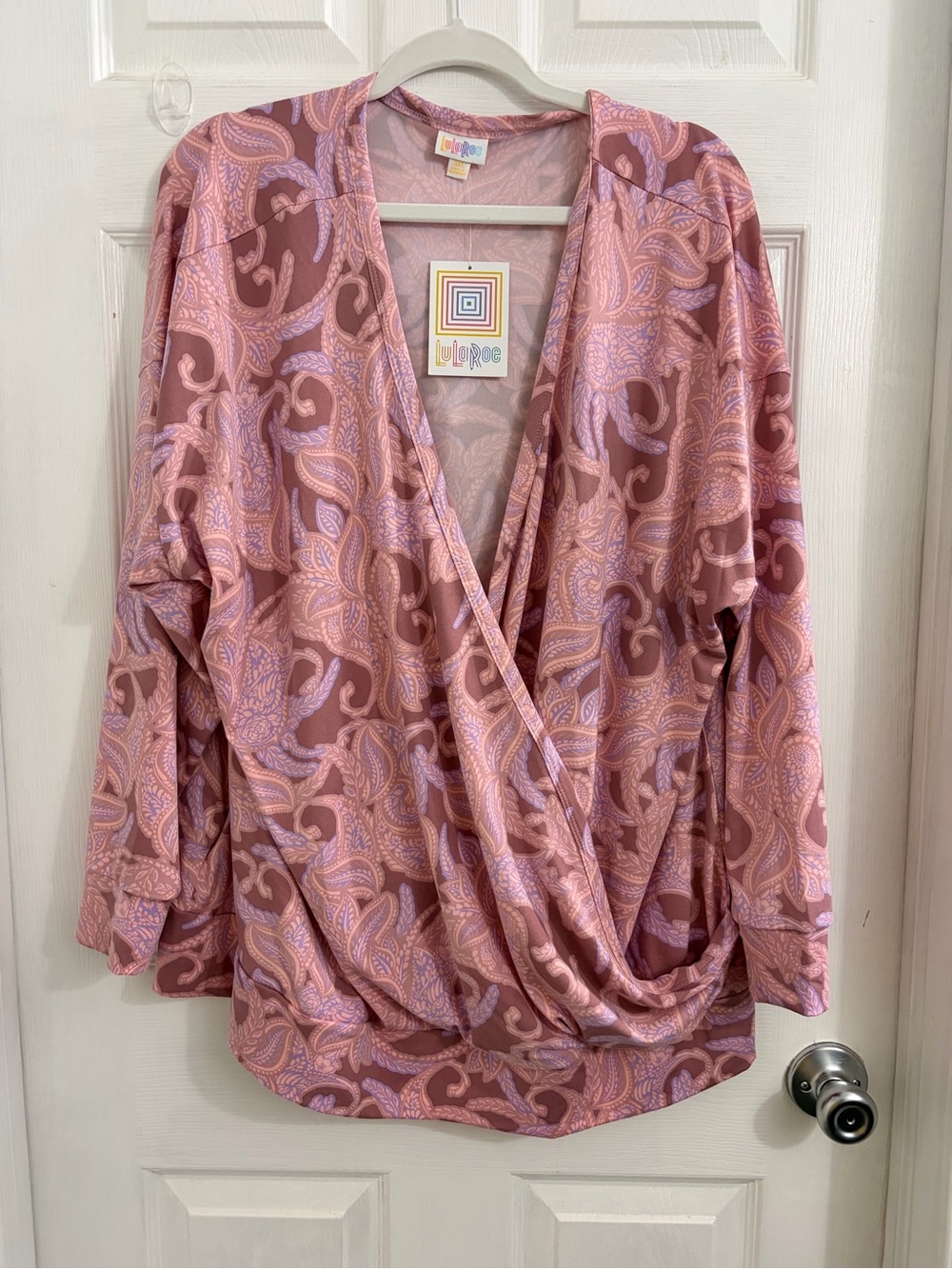 LuLaRoe Pink Paisley Wrap-Style Women's Top. Size 3X $10